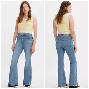 Levi's Premium 70s High Flare Sonoma Walks Light Wash 28 Big E Retro Boho Denim